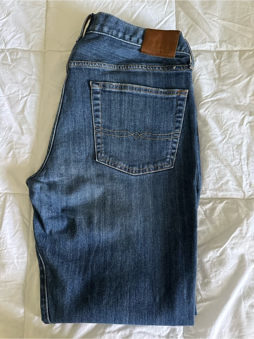 Lucky Brand 221 Original Straight Jeans Men's 36x32 Blue Denim